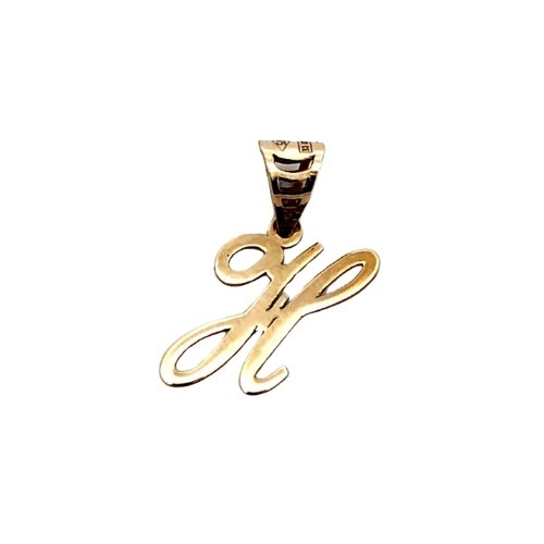 Ciondolo Donna Lettera H Corsivo Oro Giallo 9kt 1 Ciondolo Donna Lettera H Corsivo Oro Giallo 9kt