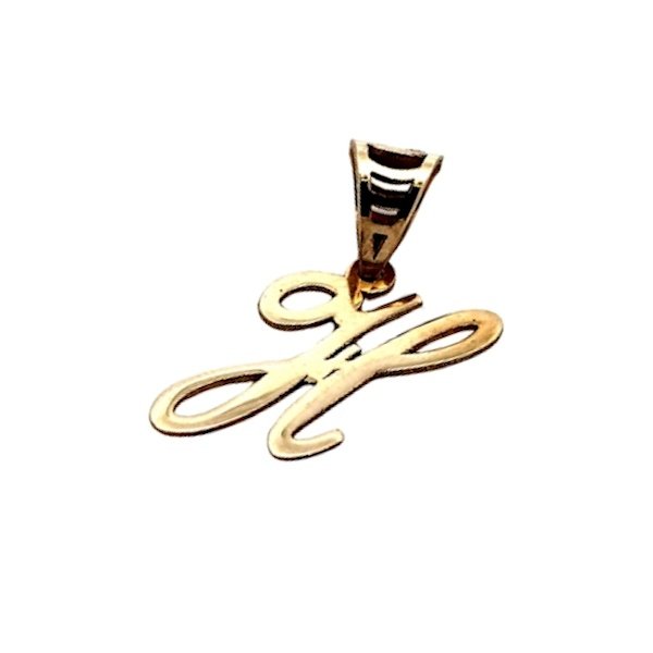 Ciondolo Donna Lettera H Corsivo Oro Giallo 9kt 2 Ciondolo Donna Lettera H Corsivo Oro Giallo 9kt