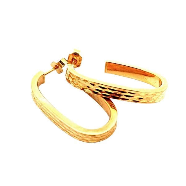 Orecchini Ovali Oro Giallo 2 Orecchini Ovali Oro Giallo