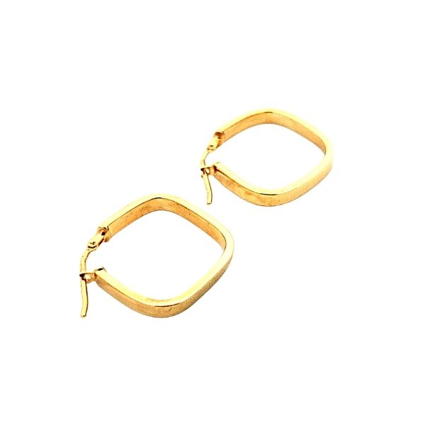 Orecchini Quadrati Angoli Arrotondati Oro 2 Orecchini Quadrati Angoli Arrotondati Oro