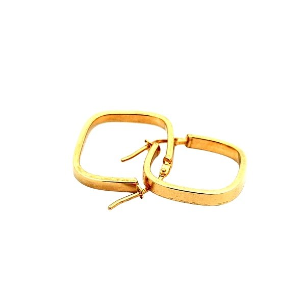 Orecchini Quadrati Angoli Arrotondati Oro 3 Orecchini Quadrati Angoli Arrotondati Oro