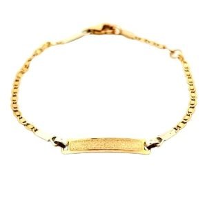 Bracciale Bambino Oro Bicolor Piastrina Sabbiata