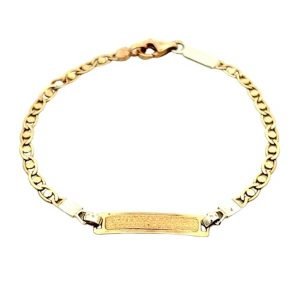 Bracciale bimbo oro 18kt con piastrina rettangolare