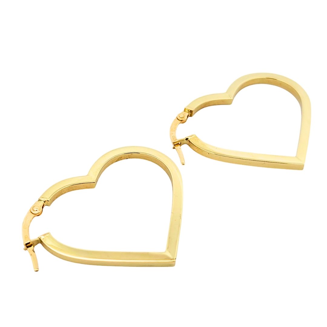 Orecchini a Cerchio Cuori Piatti Oro 1 Orecchini a Cerchio Cuori Piatti Oro