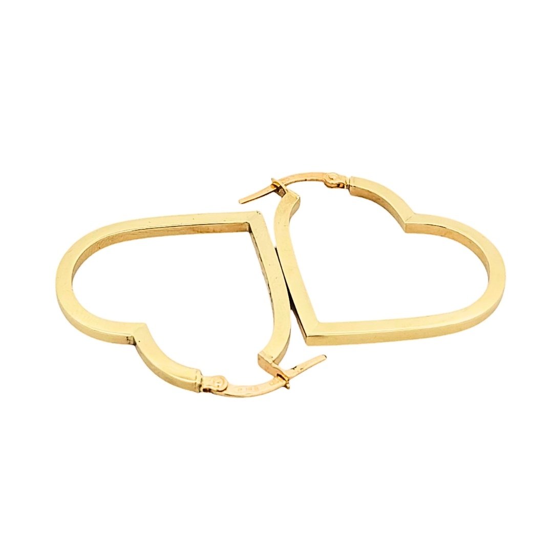Orecchini a Cerchio Cuori Piatti Oro 2 Orecchini a Cerchio Cuori Piatti Oro