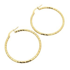 Orecchini Cerchi Martellati Oro
