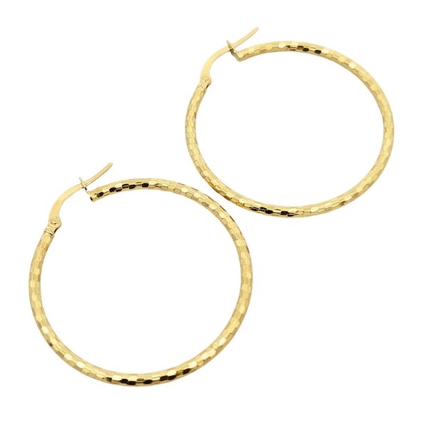 Orecchini Cerchi Martellati Oro 1 Orecchini Cerchi Martellati Oro
