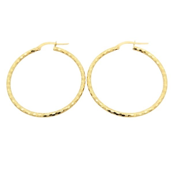 Orecchini Cerchi Martellati Oro 2 Orecchini Cerchi Martellati Oro