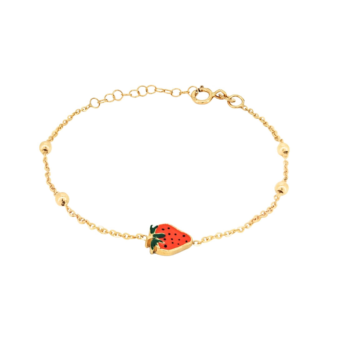 Bracciale Bambina Oro 9kt Fragola 1 Bracciale Bambina Oro 9kt Fragola