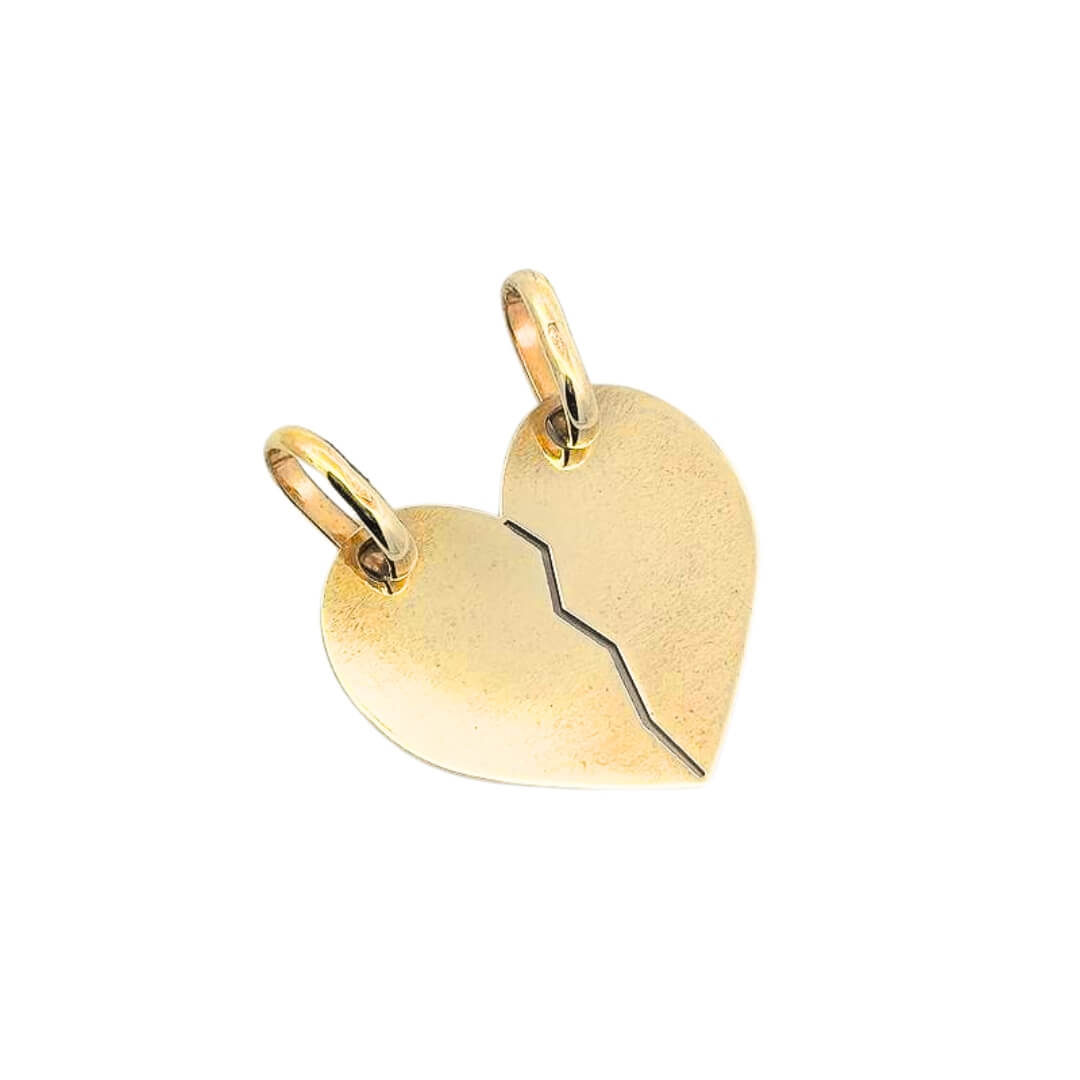 Ciondoli Metà Cuore Oro 9kt 2 Ciondoli Metà Cuore Oro 9kt