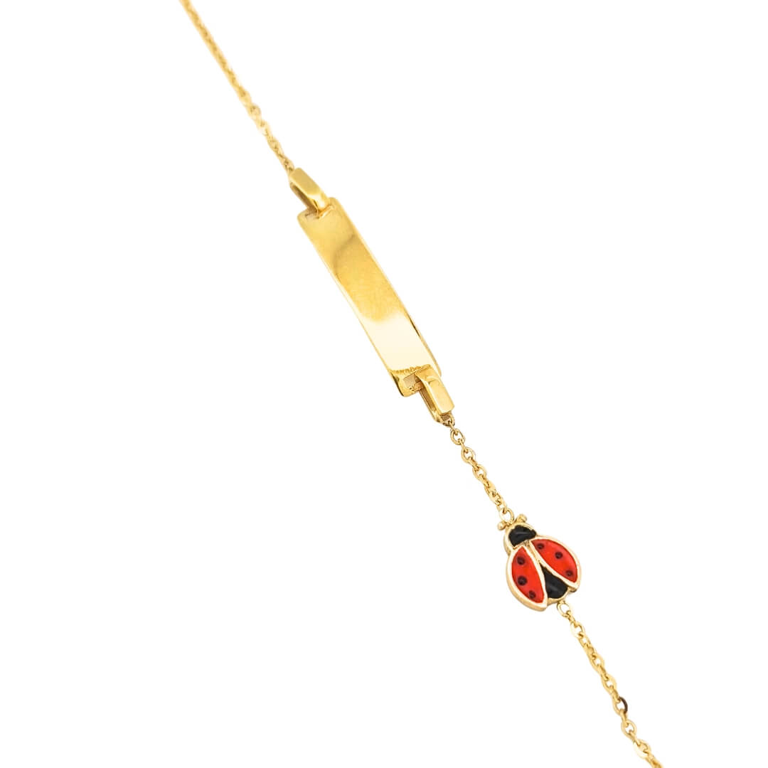 Bracciale Bambino Oro 9kt Piastrina Coccinella 2 Bracciale Bambino Oro 9kt Piastrina Coccinella