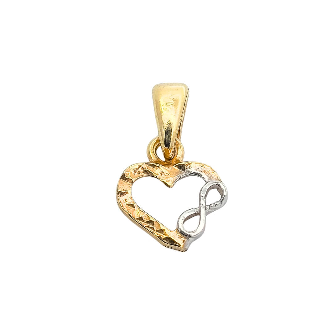 Ciondolo Cuore Infinito Oro Bicolore 9kt 1 Ciondolo Cuore Infinito Oro Bicolore