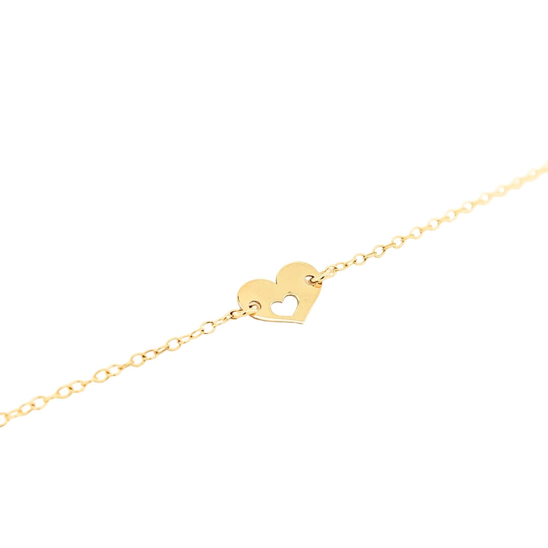 Bracciale Bambina Oro 9kt Cuore 2 Bracciale Bambina Oro 9kt Cuore
