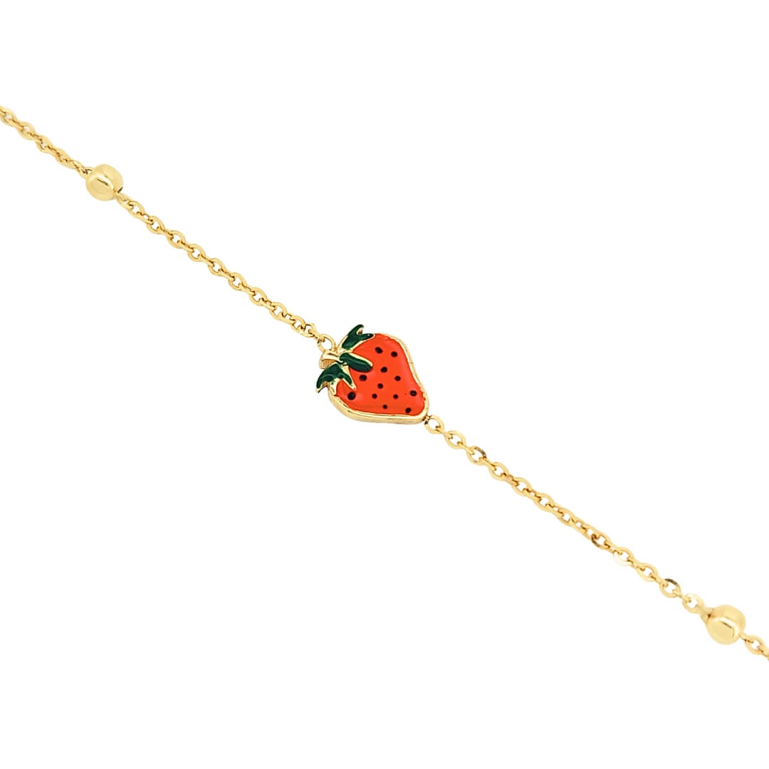 Bracciale Bambina Oro 9kt Fragola 2 Bracciale Bambina Oro 9kt Fragola