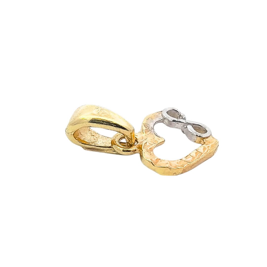 Ciondolo Cuore Infinito Oro Bicolore 9kt 4 Ciondolo Cuore Infinito Oro Bicolore 9kt