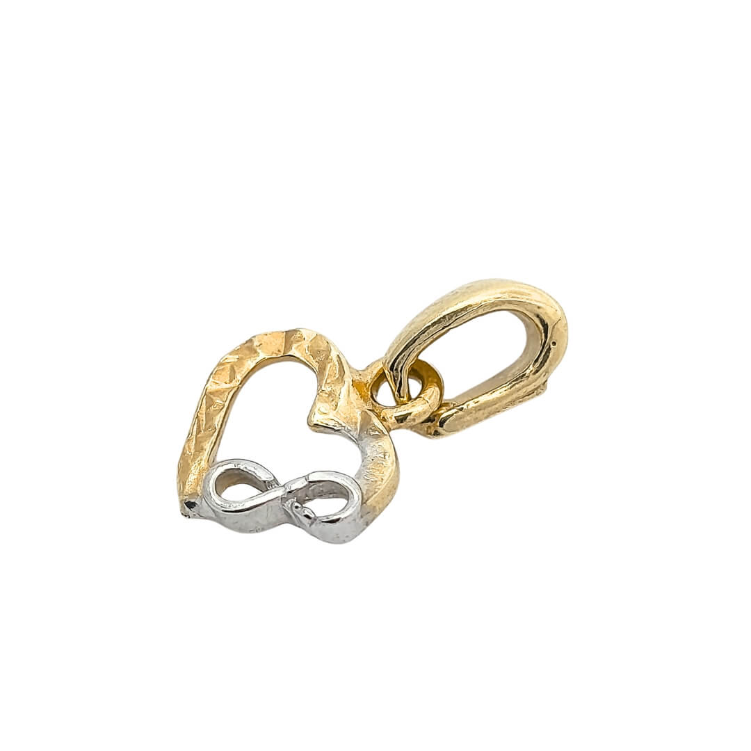 Ciondolo Cuore Infinito Oro Bicolore 9kt 2 Ciondolo Cuore Infinito Oro Bicolore 9kt