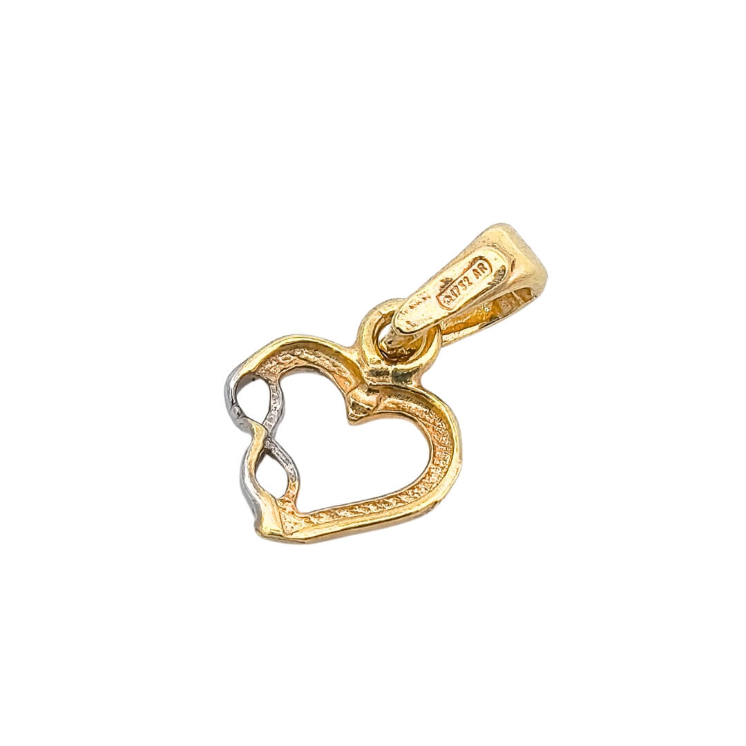 Ciondolo Cuore Infinito Oro Bicolore 9kt 3 Ciondolo Cuore Infinito Oro Bicolore 9kt