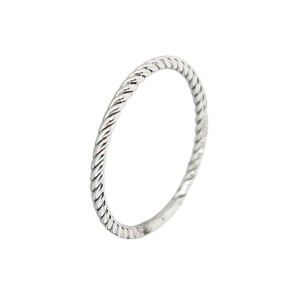 Anello Donna Oro Bianco 18kt Torchon 1 Anello Donna Oro Bianco 18kt Torchon