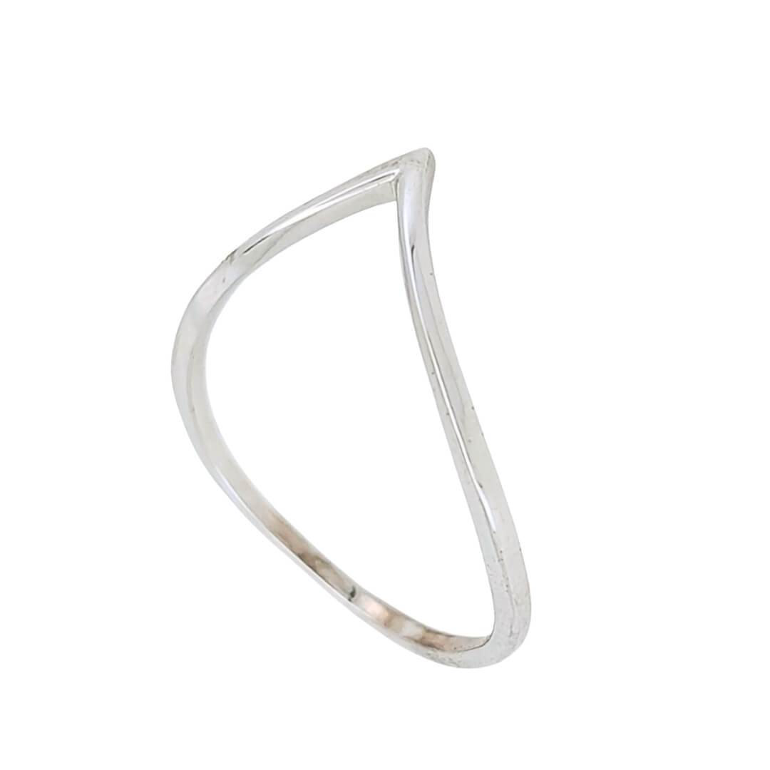 Anello Donna Oro Bianco 18kt Design V 2 Anello Donna Oro Bianco 18kt Design V