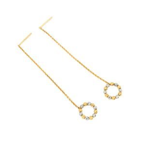 Orecchini Oro 18kt Saliscendi Sfere Bicolore