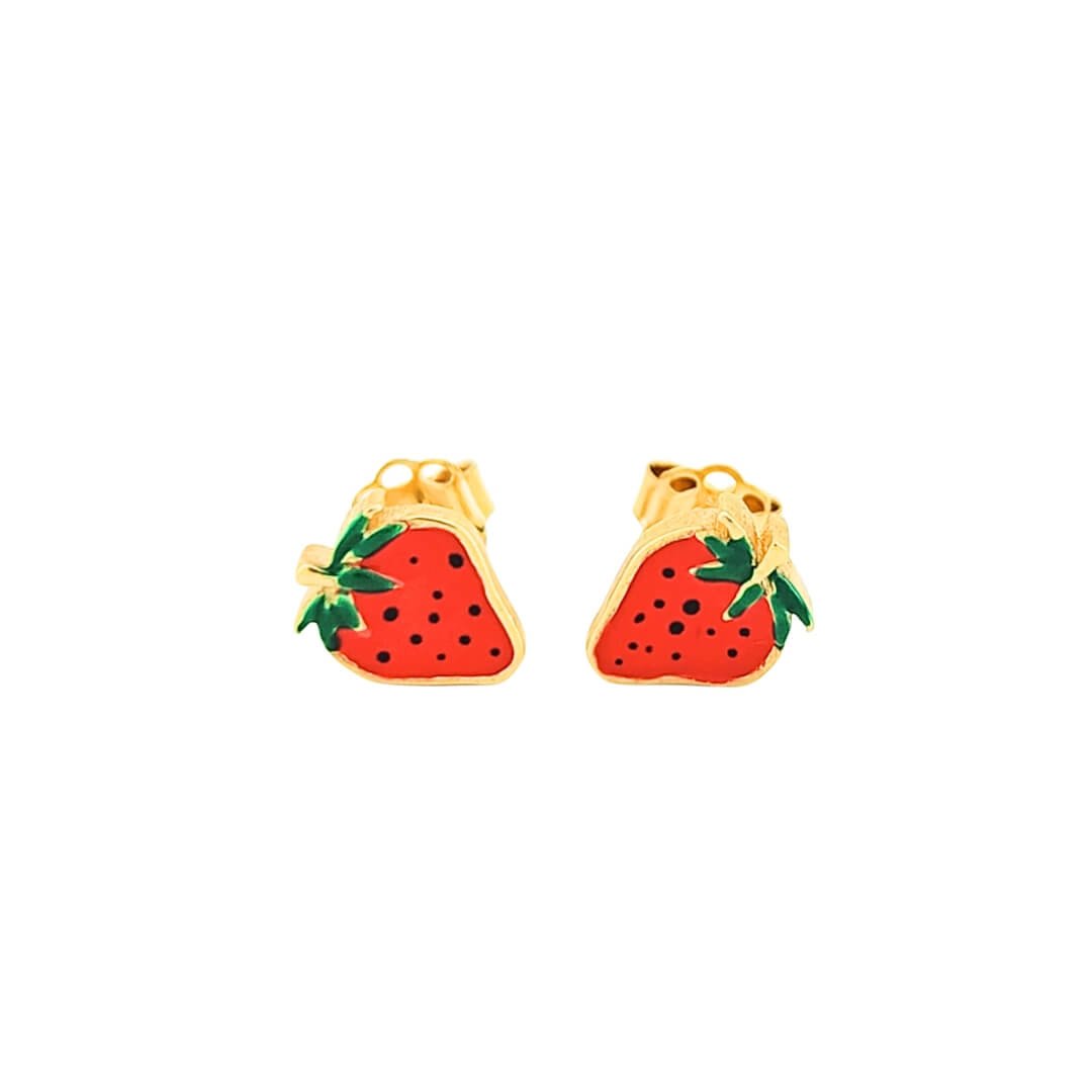 Orecchini Bimba Oro 9kt Fragole 2 Orecchini Bimba Oro 9kt Fragole