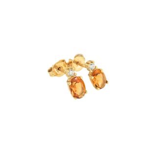 Orecchini Donna Oro 9kt Zirconi Arancioni