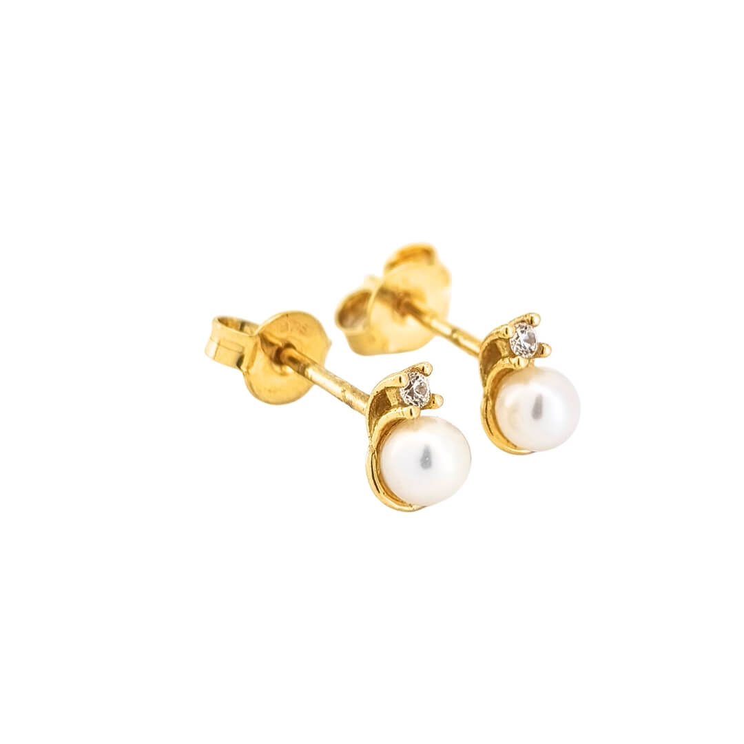 Orecchini Donna Oro Giallo 9kt Zirconi Perle 1 Orecchini Donna Oro Giallo 9kt Zirconi Perle