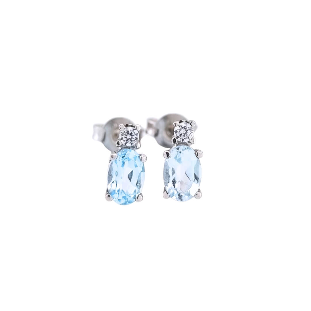Orecchini Donna Oro 9kt Zirconi Celesti 2 Orecchini Donna Oro 9kt Zirconi Celesti