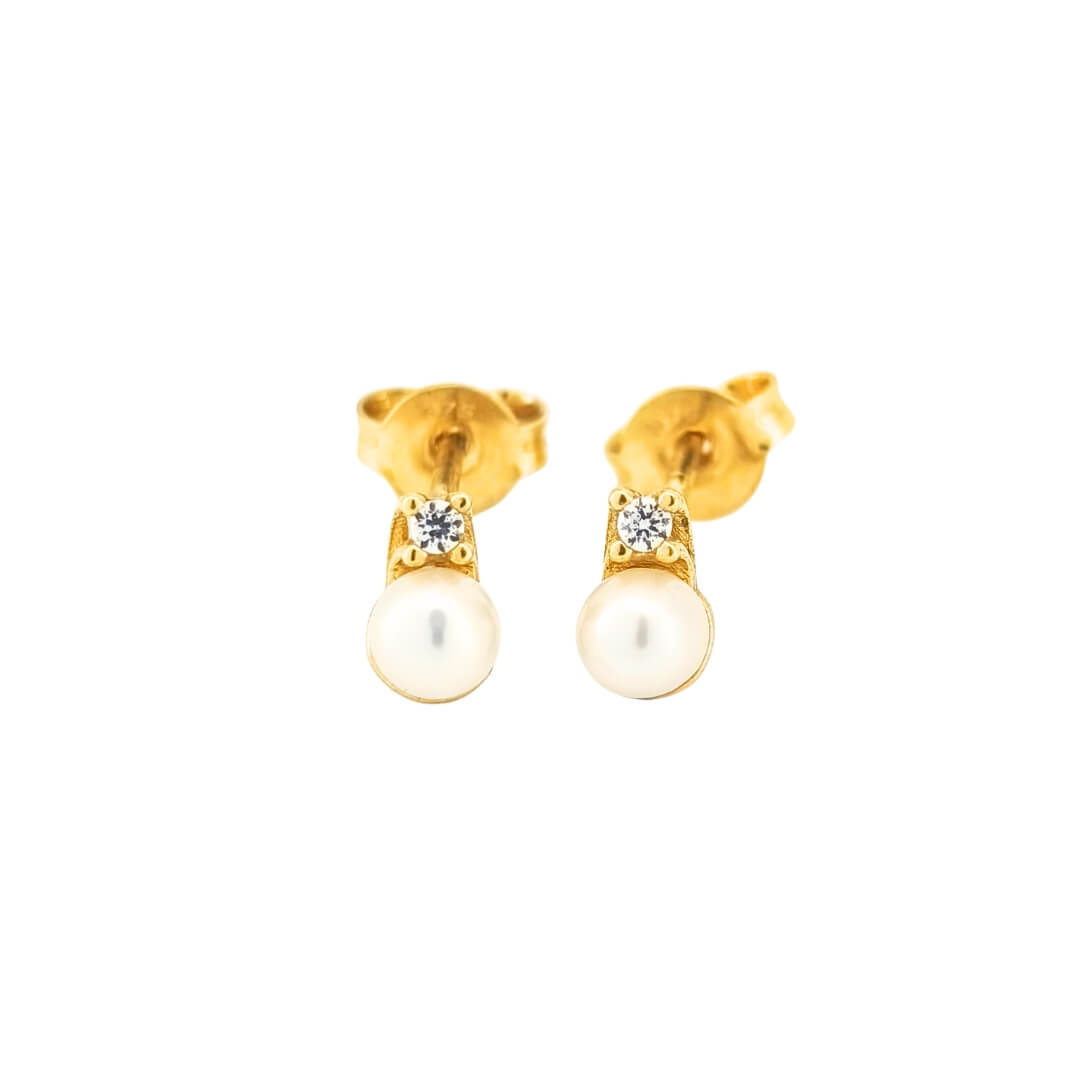 Orecchini Donna Oro Giallo 9kt Zirconi Perle 2 Orecchini Donna Oro Giallo 9kt Zirconi Perle