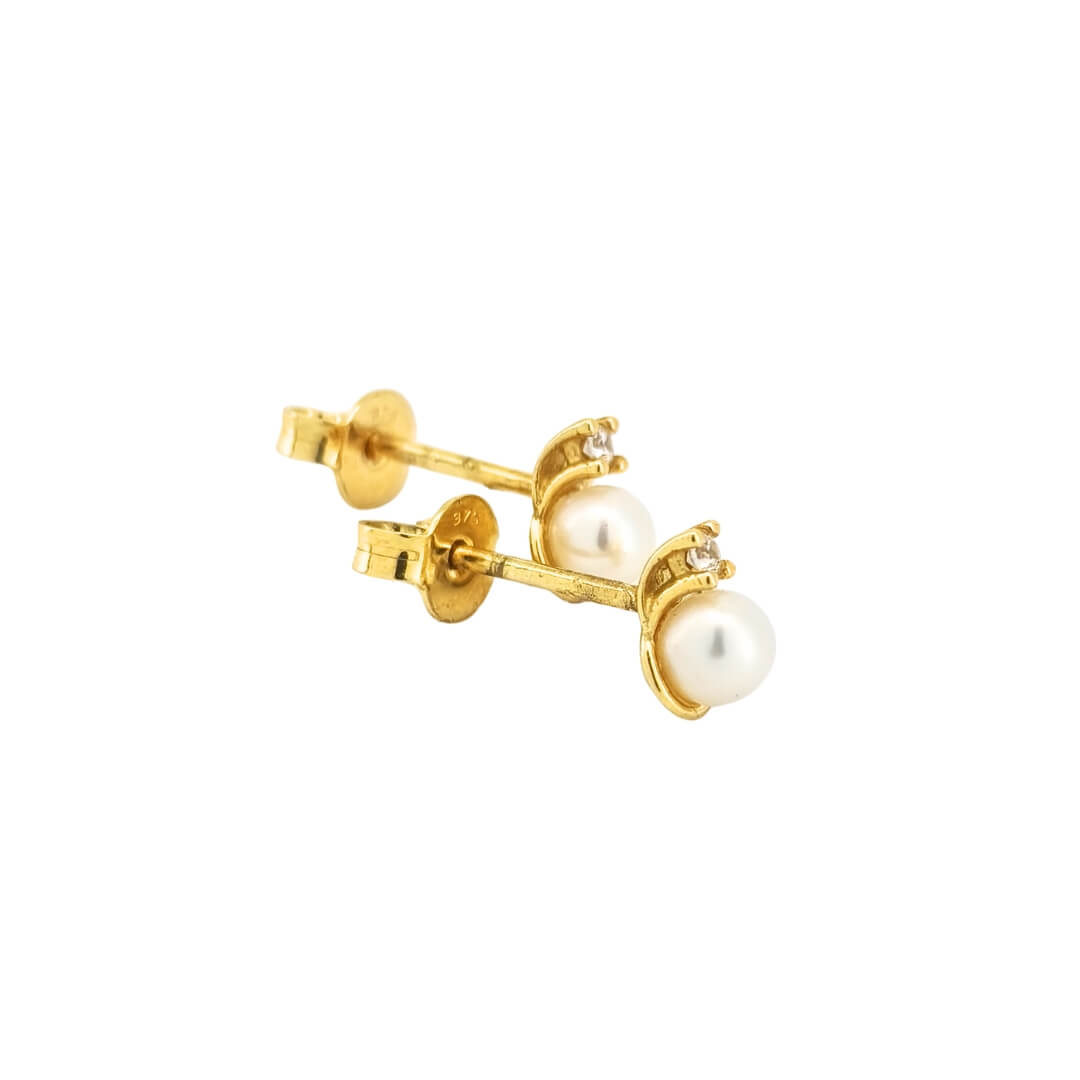 Orecchini Donna Oro Giallo 9kt Zirconi Perle 3 Orecchini Donna Oro Giallo 9kt Zirconi Perle
