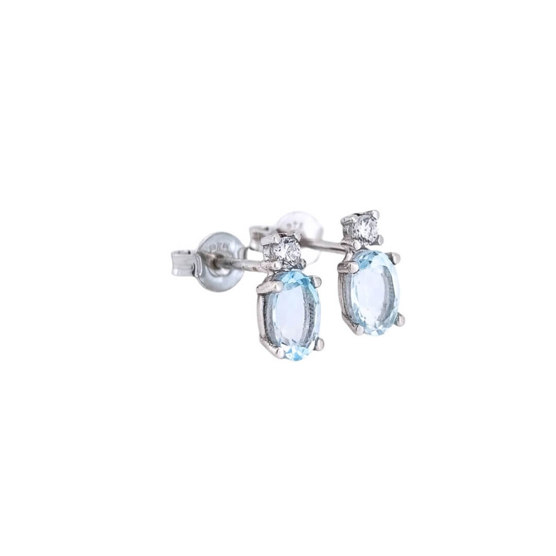 Orecchini Donna Oro 9kt Zirconi Celesti 1 Orecchini Donna Oro 9kt Zirconi Celesti