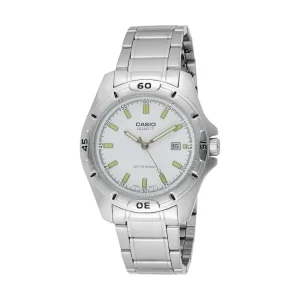 Orologio Casio Uomo Cinturino Acciaio Quadrante Tondo Bianco