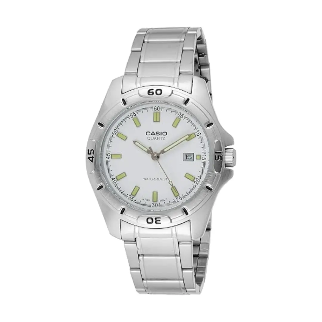 Orologio Casio Uomo Analogico MTP-1244D-7ADF 1 Orologio Casio Uomo Cinturino Acciaio Quadrante Tondo Bianco